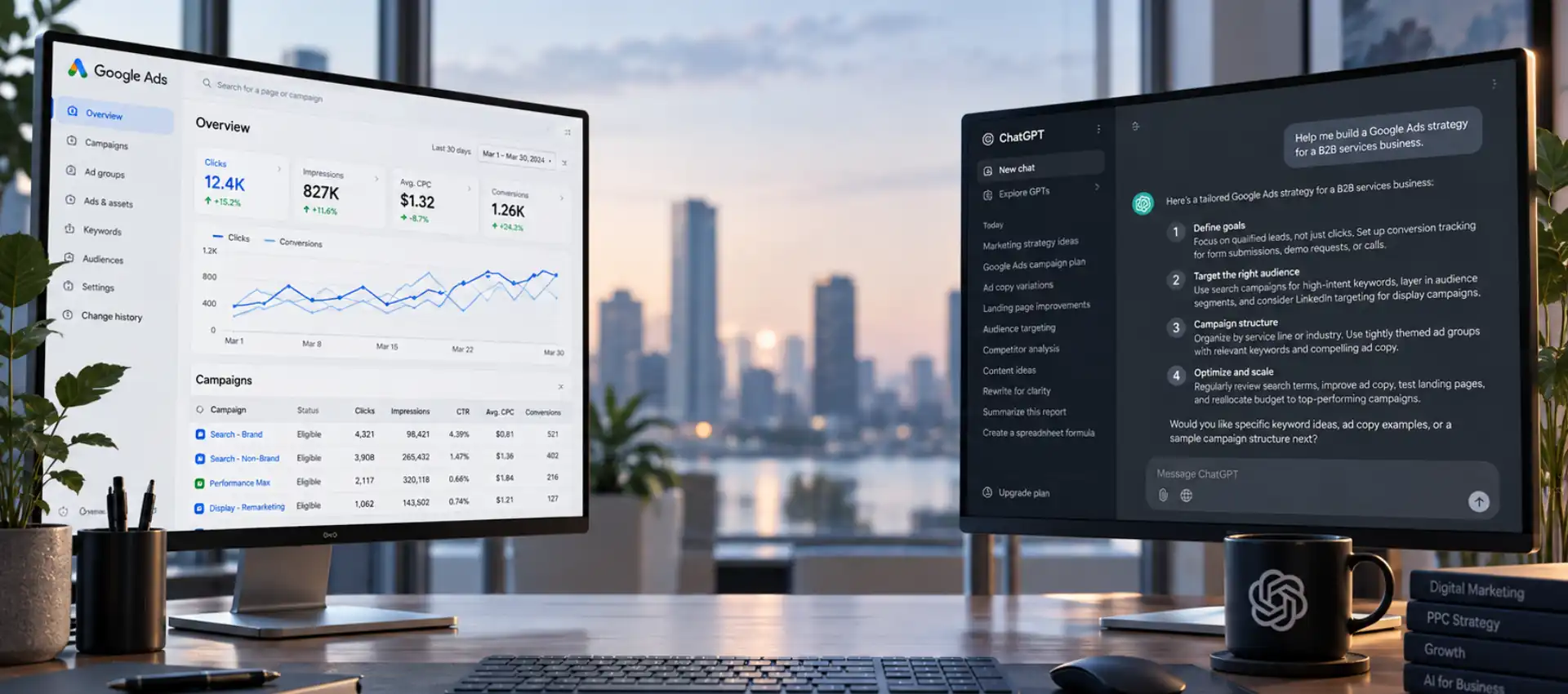 Google Ads and ChatGPT AI advertising comparison