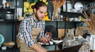 Retail and ecommerce business preparing online orders